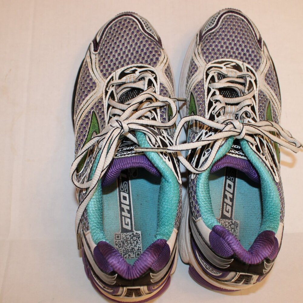 Brooks Ghost 5 1201131B532 Running Shoes Size 91/2 Silver/Purple Women's - Picture 2 of 8